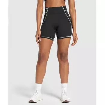 GYMSHARK Шорты Stitch Feature, черные B7A4H BB2J XXS