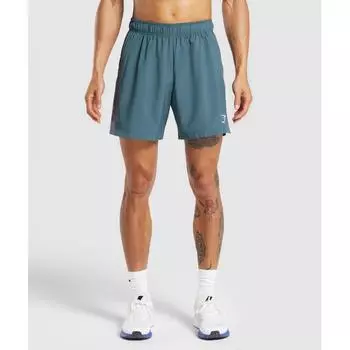 GYMSHARK Sport 7 Shorts Cargo Blue Dark Grey A1B3L UCZR XS