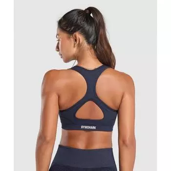 Gymshark Sport Бесшовный спортивный бюстгальтер Heavy Blue Iron Blue B2b9q Ucy1 XS