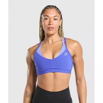Gymshark Спортивный бюстгальтер Double Up Force Blue Lift Blue B8a5v Uczx XS