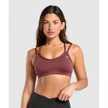 Gymshark Спортивный бюстгальтер с бретельками, бордовый, коричневый B8a6a Rbqv XS