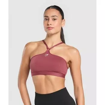 Gymshark Спортивный бюстгальтер с бретелью через шею, цвет: ягодно-розовый B3c5j Kcps XS