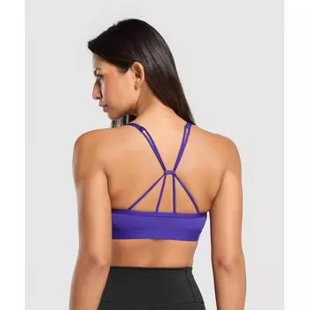 Gymshark Спортивный бюстгальтер с рюшами и бретельками, кобальтовый фиолетовый B6a6i Pbqf XS