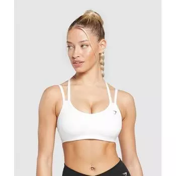Gymshark Strap Feature Sports Bra White B8a6a Wb57 XXS