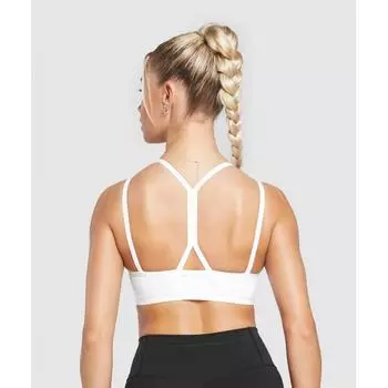 Gymshark Strap Feature Sports Bra White B8a6a Wb57 XS