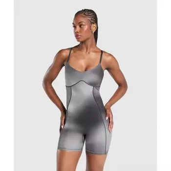 Gymshark Strappy All In One Металлический серый B7a1n Gcnp XXS