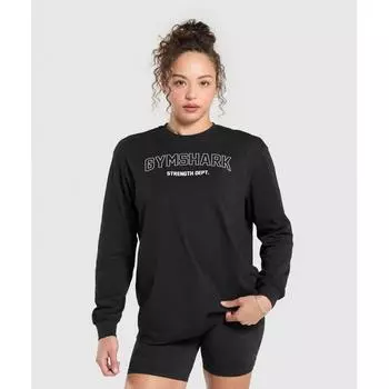 GYMSHARK Strength Department Длинный рукав Скейтер Черный B1C8W BB2J XXS