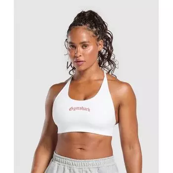 Gymshark Strength Department Graphic Sports Bra White B3b3r Wb57 XS