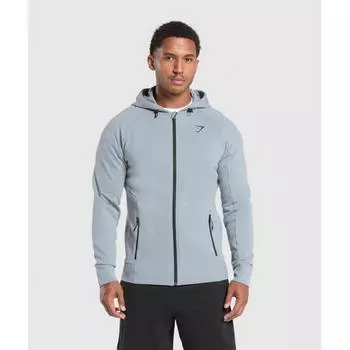 Gymshark Tech Knit Hoodie Zip Up Denim Grey A6a7f Gcqs