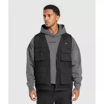 GYMSHARK Тканый жилет черный A5A6U BB2J XS