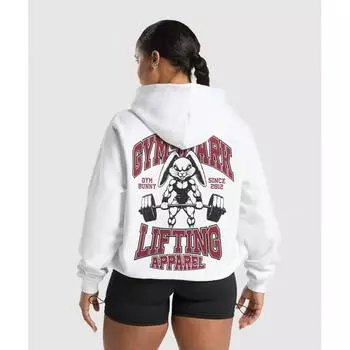 Gymshark Толстовка большого размера Gym Bunny белая B2b7k Wb57 XXS