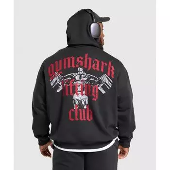Gymshark Толстовка Lifting Club с капюшоном, черная A1c8c Bb2j XS