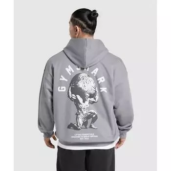 Gymshark Толстовка с капюшоном Atlas Zip Up Medium Grey A2b8v Gb7l XS