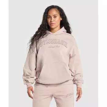 Gymshark Толстовка с капюшоном Collegiate, приглушенно-розовая B2b1y Kb68 XS