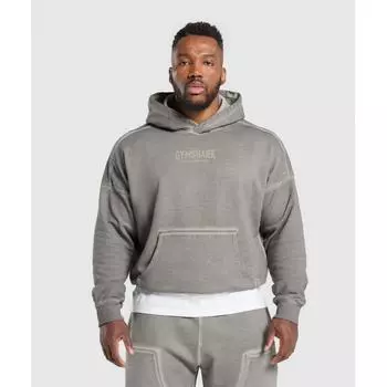 Gymshark Толстовка с капюшоном Heavyweight Metal Grey Asphalt Grey Wash A6a7j Gcv5 XS