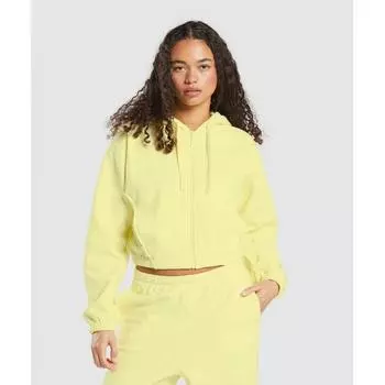 Gymshark Толстовка с капюшоном из флиса на молнии Refresh Yellow B8a7j Ybss XS