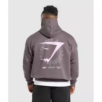 Gymshark Толстовка с капюшоном Strength + Conditioning, матовая, фиолетовая, A1c2o Pbzp XS