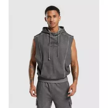 GYMSHARK Тяжелая толстовка с капюшоном, черная A5A7L BCDX XS