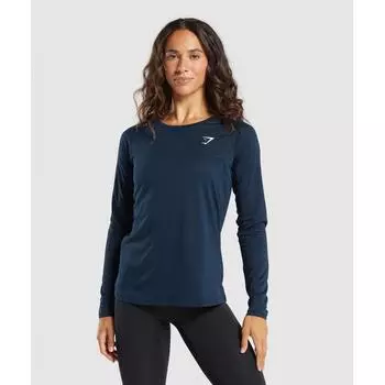 GYMSHARK Training Long Sleeve Top Navy B7A2K UB9P XXS