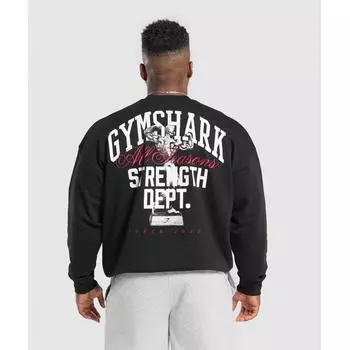 Gymshark Trophy Graphic Crew Black A7a1m Bb2j XS
