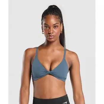 Gymshark Twist Front Bralette Cargo Blue B2b5w Uctp XXS