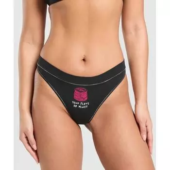 Gymshark Твоя тарелка или моя хлопковые стринги черные B2c3x Bb2j XS