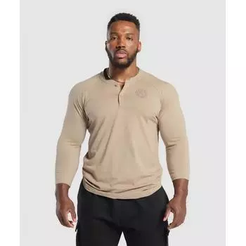 Gymshark Устаревший цемент Henley Brown A5a3c Nbzd XS