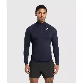 Gymshark Vital Seamless 1/4 Zip Navy Heavy Blue A3a4p Udc9 XS