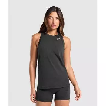 GYMSHARK Vital Seamless 2.0 Легкая майка Black Marl B3A2Q BBF3 XL