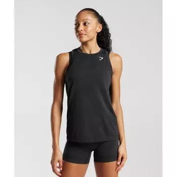 GYMSHARK Vital Seamless 2.0 Легкая майка Black Marl B3A2Q BBF3 XS
