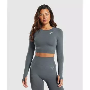 Gymshark Vital Seamless Crop Top Strong Grey Marl B1a3d Gcsv XS