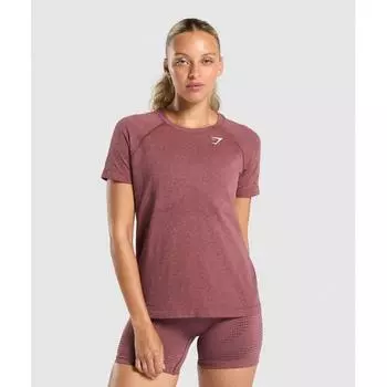 Gymshark ViTal Seamless LighT T shirT Burgundy Pink Marl B2a4i Kb80 XXL