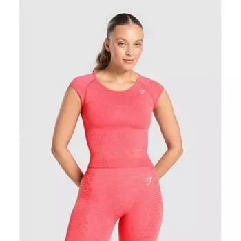 Gymshark Vital Seamless Scoop Neck Top Coral Red Marl B3b1j Rb0z XS