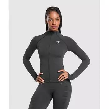 Gymshark Vital Seamless Tight Tracktop Черный меланж B9a6k Bbf3 XS