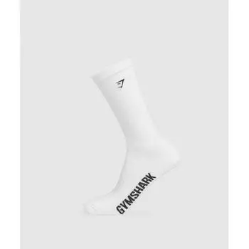 Gymshark Вышитые махровые одинарные носки белые I3a7v Wb57 S