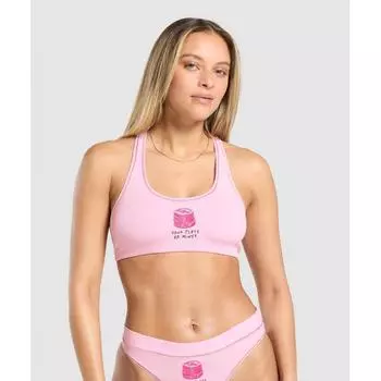 Gymshark Your Plate Or Mine Bralette Dolly Pink B2c3u Kb07 XS