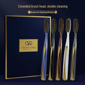 GYN [5 шт. в упаковке] Зубные щетки для взрослых средней мягкости с длинной головкой и цветными ручками