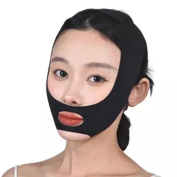 Gyoseido Face Face Face Double Nasolabial High Beautiful Unisex Belt, Line, Band, Chin, Crest, Adjustable, Airable, Elastic, Face, (черный) чёрный