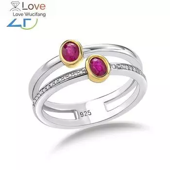 GZ ZONGFA Оригинальные кольца из стерлингового серебра 925 пробы для женщин с натуральным рубином и бриллиантами 0,5 карата, драгоценные камни, 10-каратное золото, роскошные свадебные украшения 9