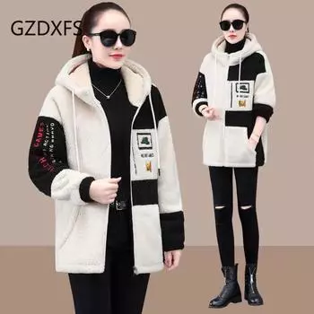 Gzdxfs ~ кашемировая куртка, женская одежда, новинка 2022 года, зимний свободный топ, повседневный плюшевый утолщенный кардиган, модный свитер L