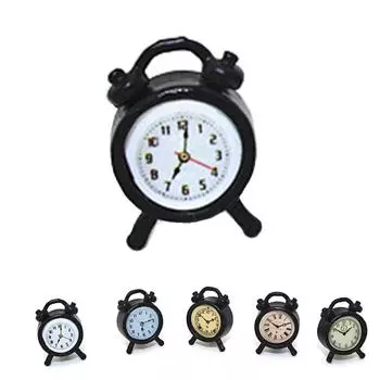 (H0826)1/12 масштаб миниатюрный кукольный домик аксессуары мини будильник модель игрушка детская игрушка чёрный