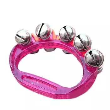 (H0826)1шт пластиковые музыкальные инструменты игрушки цвет полукруг колокольчик кожи пять колокольчиков розовый