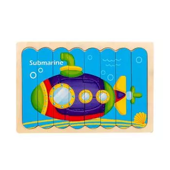 (H0826)Деревянная головоломка с палочками 0.1 для маленьких детей, головоломка с фруктами и животными, игрушка-динозавр