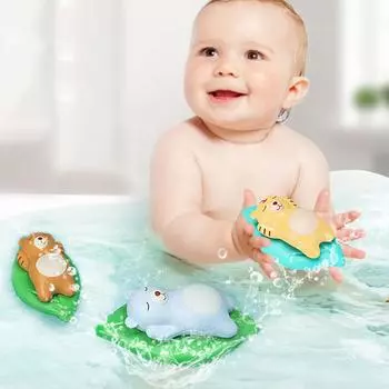 (H0826)Дети Лето Пляж Ванна Вода Медвежонок Игрушки Заводной Водяное колесо Плавание жёлтый