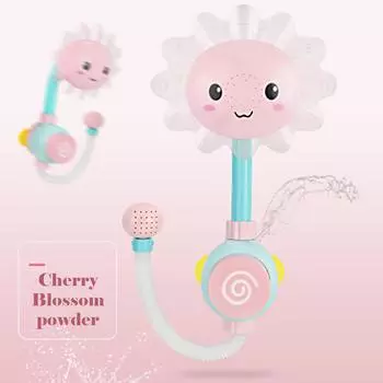 (H0826)Детские игрушки для ванны, водная игра, солнечный цветок, смеситель для душа, электрический спрей для душа, детская ванная комната розовый