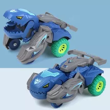 (H0826)Детские машинки-динозавры, объединенные в одну, игрушечная машинка-динозавр-трансформер для рождественского подарка синий