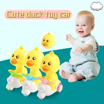 (H0826)Детский мини-автомобиль, тип давления, маленькие желтые утки, мотоцикл, игрушка с откатом назад синий