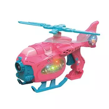 (H0826)Электрический самолет Bubble Machine Музыкальное освещение Игрушки Автоматический пузырьковый генератор 50 мл розовый