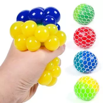 (H0826)Красочные антистрессовые шарики Squee-ze Grape для детей и взрослых, снимающие беспокойство