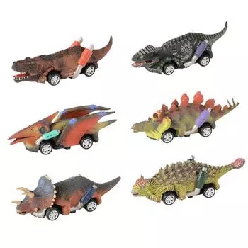 (H0826)Машинки-динозавры с откатным механизмом, 6 упаковок, игрушки-игрушки для вечеринок с динозаврами-родстерами